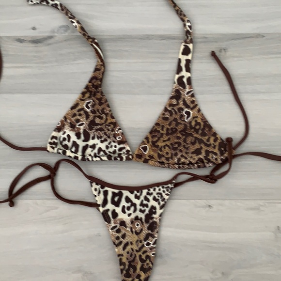 Animal Print Swimming Suit Thong - Picture 1 of 3